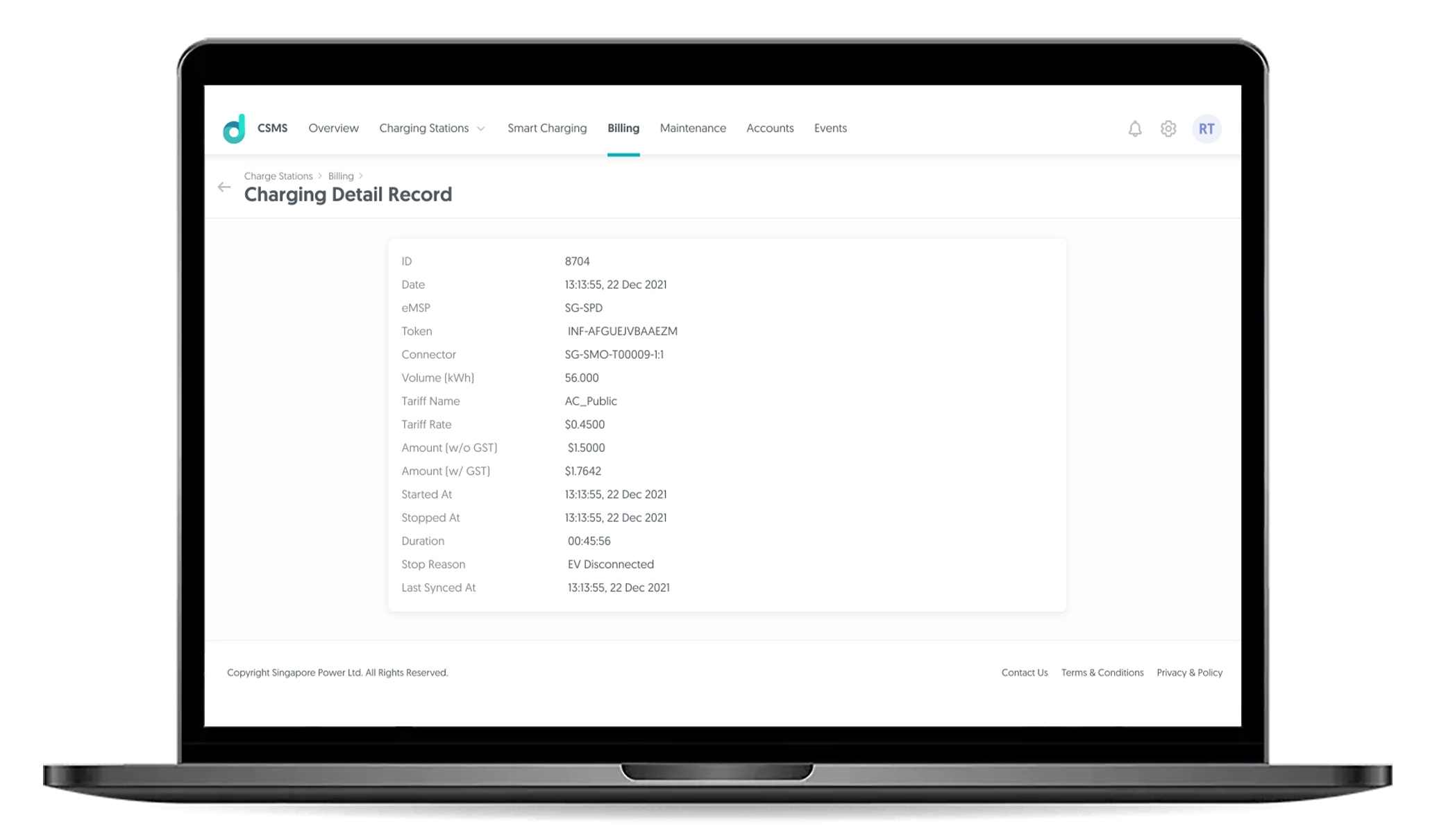 charging details dashboards